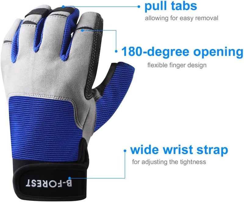 B-FOREST 3/4 Length Finger Sailing Gloves for Kayaking，Rowing,Stand Up Paddle Boards, Water Skiing, Paddling and Diving,Professional Fishing Gloves for Men Women Youth - Image 2